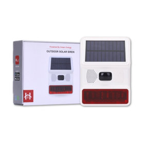 HESTIA Outdoor Solar Siren with Back-Up Battery for SAFE-TECH Smart Home Security System, HS-01-WSS