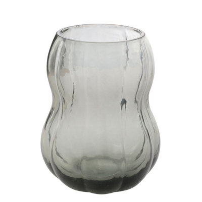 Hestia Smoked Grey Glass Vase - Small