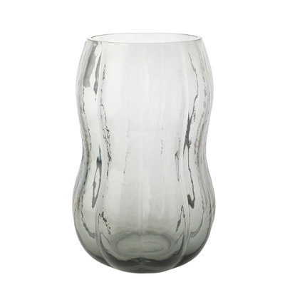 Hestia Smoked Grey Glass Vase - Tall