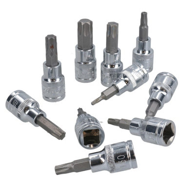 Hex Allen and Torx Star Key Bit Set 3/8" dr Socket H2 - H10 and T10 - T55