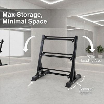 Hex Dumbbell Rack L3 Heavy Duty 3 Tier Steel Weight Storage Rack