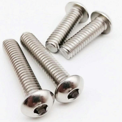 Hex Socket M4x20mm ( Pack of: 20 ) Button Head Bolts Screws A2 304 Stainless Steel (ISO 7380) Fully Threaded - 3