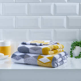 Hexagon 100% Cotton Jacquard Luxury Towel