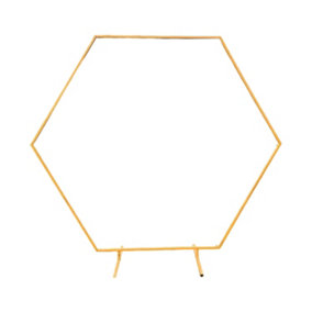 Hexagon Arch Stand Metal Backdrop Stand Garden Arbors - 6.5ft, Gold