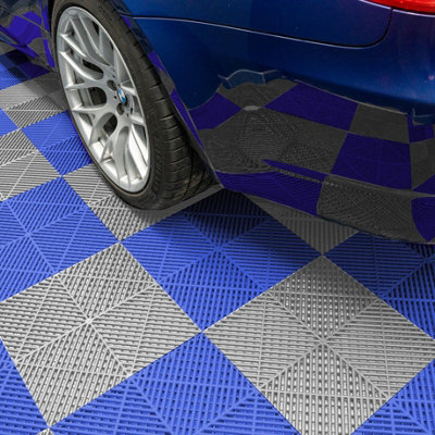 Hexagon LED Lights x 2 & Vented Garage Floor Tiles With Edges - 120 ...