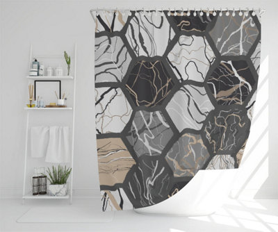 Hexagon marble (Shower Curtain) / Default Title Price Comparisons | Compare The Build