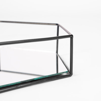 Hexagon Mirrored Tray Candle Holder Home Vanity - 3