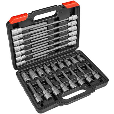 Hexagon Socket Set - 30-piece, 1/2 inch, short and long, plastic case ...