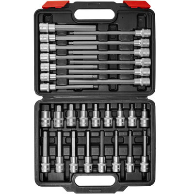 Hexagon Socket Set - 30-piece, 1/2 inch, short and long, plastic case ...