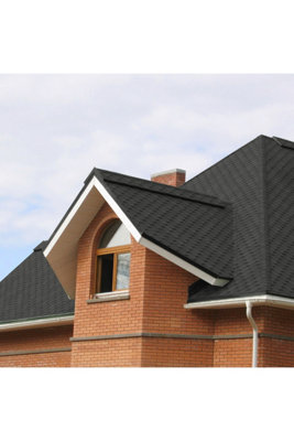 Hexagonal Bitumen Roofing Tiles, Black Asphalt Shingles for Shed and Felt Roofs 2.6 m² 18 Pcs