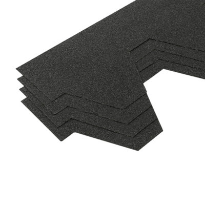 Hexagonal Bitumen Roofing Tiles, Black Asphalt Shingles for Shed and Felt Roofs 2.6 m² 18 Pcs
