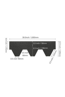 Hexagonal Bitumen Roofing Tiles, Black Asphalt Shingles for Shed and Felt Roofs 2.6 m² 18 Pcs