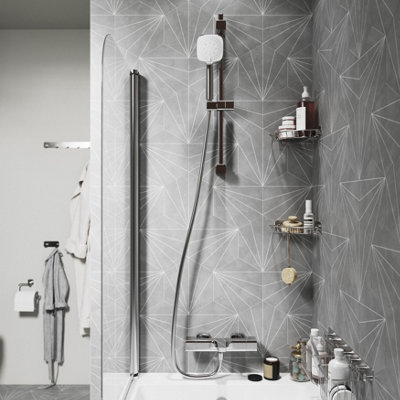 HEXAGONIA GREY/WHITE LILY PATTERN HEXAGON TILE - 4