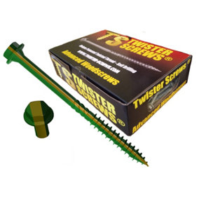 HexDrive from TwisterScrews Hex Head Screw, self Drilling,Green Colour (Dia) 6.7mm (L) 100mm, Pack of 50