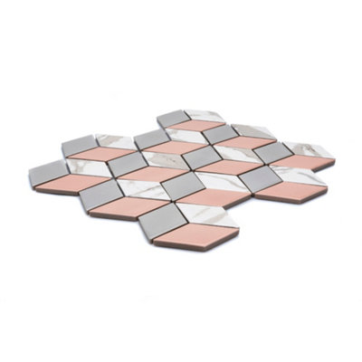 Hexia Blush Mosaic Tile Sheet- HoM - 3