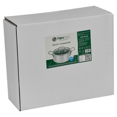 Hextec 24cm Diameter Non Stick Stainless Steel Induction Casserole Pot ...