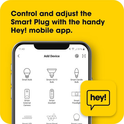 Hey Smart Plug (with power monitoring) (2 Pack)