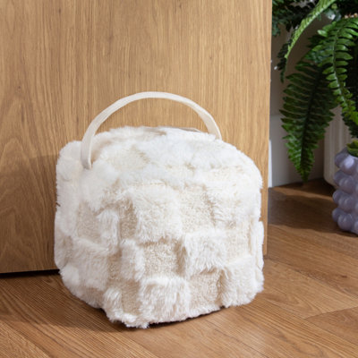 Heya Home Check It Boucle Fleece Doorstop