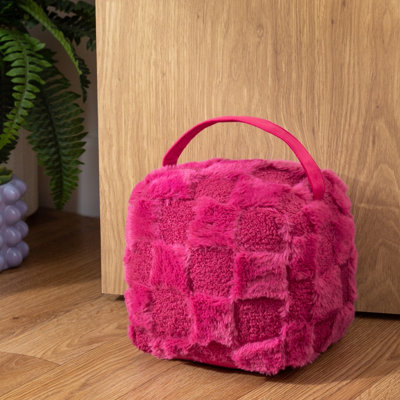 Heya Home Check It Boucle Fleece Doorstop