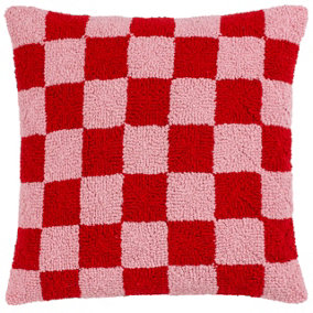 Heya Home Check Knitted Feather Filled Cushion