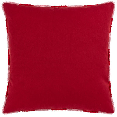 Heya Home Check Knitted Feather Filled Cushion