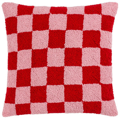 Heya Home Check Knitted Polyester Filled Cushion