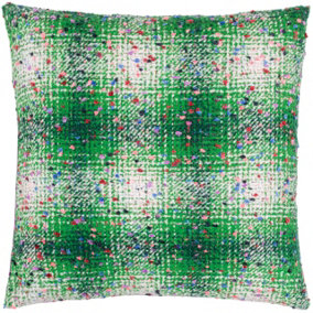Heya Home Connie Check Jacquard Feather Filled Cushion
