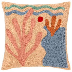 Heya Home Corals Abstract Knitted Feather Filled Cushion
