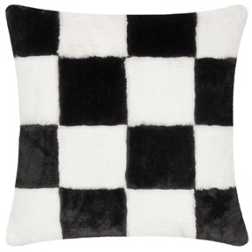 Heya Home Cozee Check Faux Fur Feather Filled Cushion