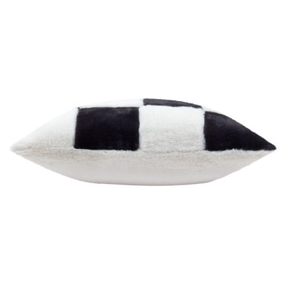 Heya Home Cozee Check Faux Fur Feather Filled Cushion