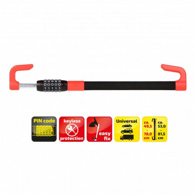 Heyner High Secure Car Steering Wheel Lock Brake Pedal Locking Bar Lock H850200