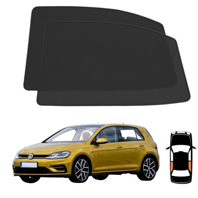 HEYNER Set Of two Rear Side Windows Magnetic Car Sun Shades To Fit VW Golf 7 2013-Onwards