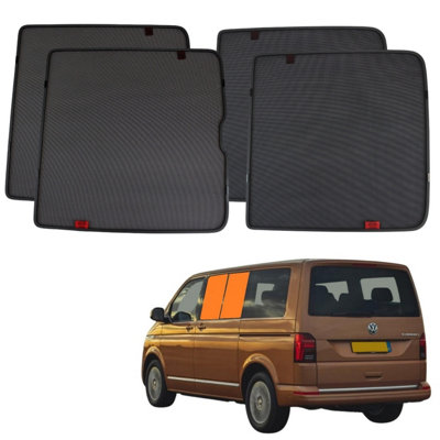 Heyner Set Of two Rear Sliding Door Windows Magnetic Car Sun Shades To Fit VW Multivan T5 2003-2015 4pcs. set H518530