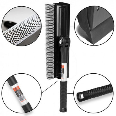 HEYNER Telescopic Car Window Squeegee and Sponge Heads Cleaner XL 70 ...