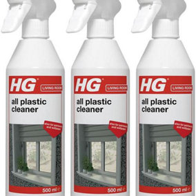HG All Plastic Cleaner, Multi-Use Spray, 500ml (Pack of 3)