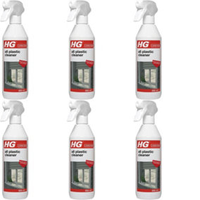 HG All Plastic Cleaner, Multi-Use Spray, 500ml (Pack of 6)