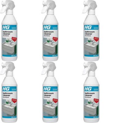 HG Bathroom Cleaner All Surfaces, 500ml Spray (147050106) (Pack of 6)