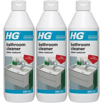 HG Bathroom Cleaner Shine Restorer, Bath Cleaner & Light Limescale Remover - 500ml x 3