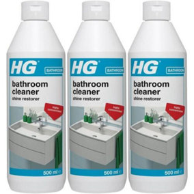 HG Bathroom Cleaner Shine Restorer, Bath Cleaner & Light Limescale Remover - 500ml x 3