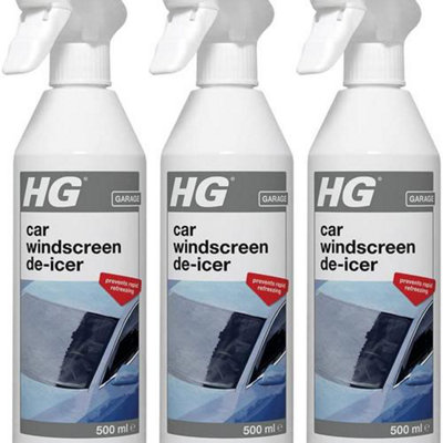 HG Car Windscreen De-icer, 500ml Spray (Pack of 3)