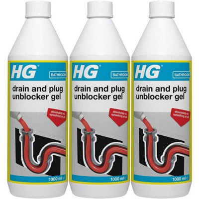 HG Drain and Plug Unblocker Gel 1L x 3