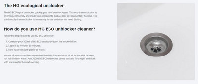HG Eco Unblocker 1 Litre Eco-Friendly Powerful Drain Unblocker