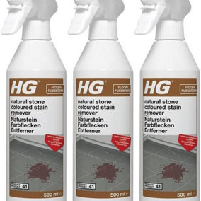 HG Natural Stone Coloured Stain Colour Remover 41, 500ml Spray (Pack of 3)