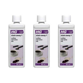 HG Stain Away 1, Removes Coffee, Red Wine & Ink, Erases Stubborn Marks 50ml - Pack of 3