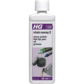 HG Stain Away 2, Removes Shoe Polish, Felt-Tip Pen, Oil & Grease, 50ml