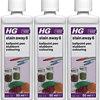 HG Stain Away 6, Removes Ballpoint Pen Ink, Stubborn Food & Colouring Marks, 50ml (Pack of 3)