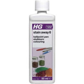 HG Stain Away 6, Removes Ballpoint Pen Ink, Stubborn Food & Colouring Marks, 50ml