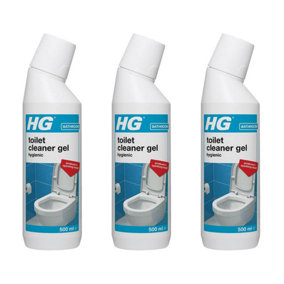 HG Toilet Cleaner Hygienic Gel, 500 ml - Limescale Remover & Anti Stain Formula x 3