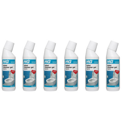 HG Toilet Cleaner Hygienic Gel, 500 ml - Limescale Remover & Anti Stain Formula x 6