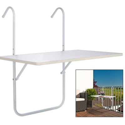HI Balcony Folding Table White 60x40x1.2cm | DIY at B&Q